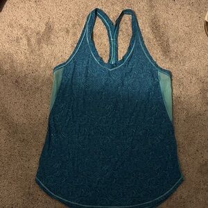 Lululemon Athletica Blue Patterned Tank Top